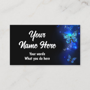 Morpho butterfly in the dark business card