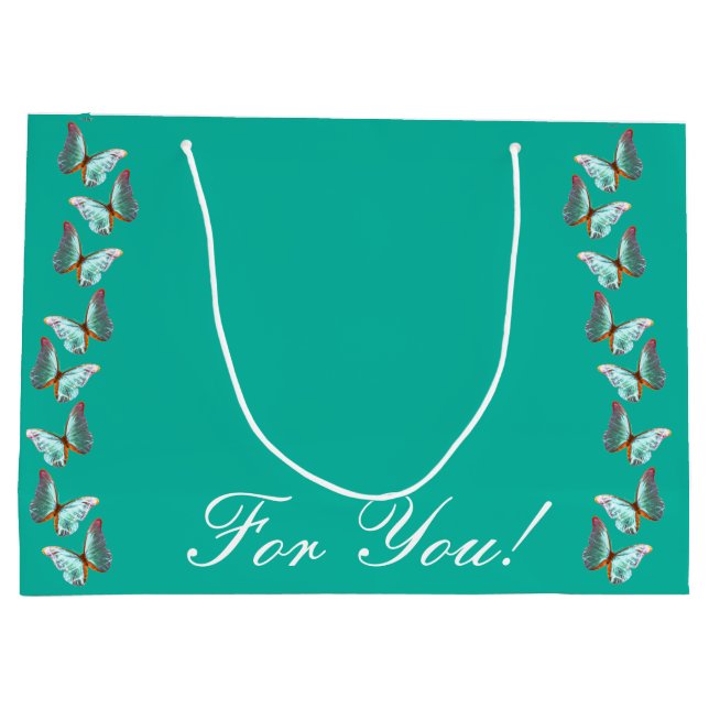 Morpho Teal Butterfly Gift Bag (Back)
