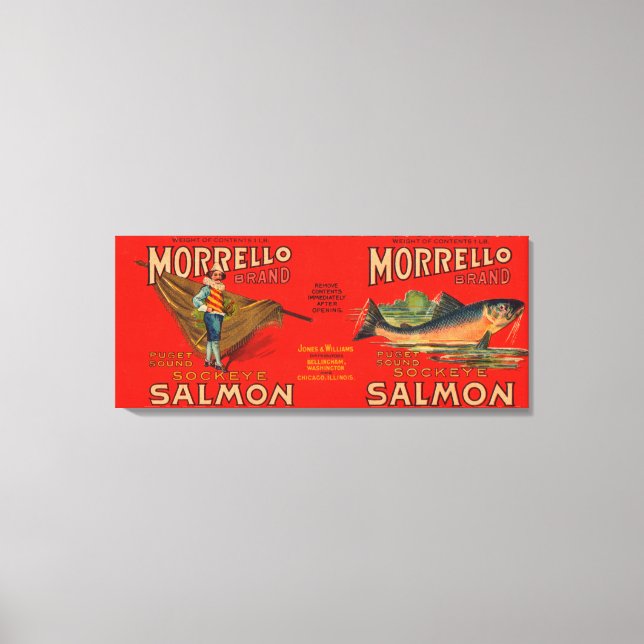 Morrello Brand Salmon Label Canvas Print (Front)