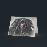 Morrigan Card<br><div class="desc">Morrigan,  the Raven Goddess from Celtic mythology and folklore has such a commanding presence. Her dark eyes are ever watchful and mysterious.</div>