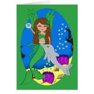 Morrigan the Merfaery and Dolphin Card