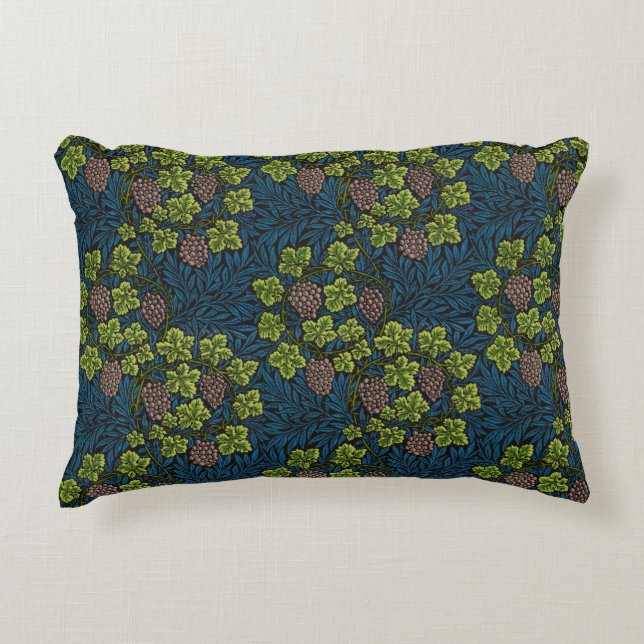 Morris - Antique 1873 Grape & Leave & Vine Pattern Decorative Cushion (Front)