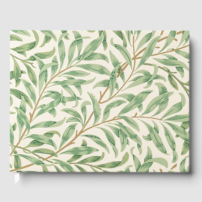 Morris - Antique willow leaves & Branches Pattern Guest Book (Front)