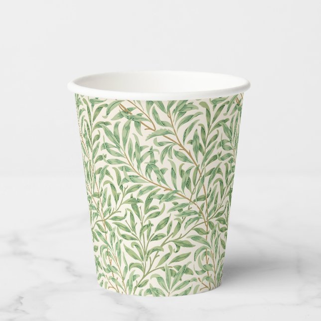 Morris - Antique willow leaves & Branches Pattern Paper Cups (Front)