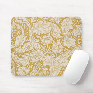 Morris Bachelor's Button Flower & Golden Stems Mouse Pad