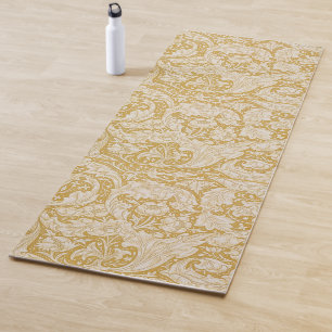 Morris Bachelor's Button Flower & Golden Stems Yoga Mat