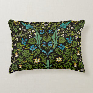 Morris Black Background Vintage Blackthorn Pattern Decorative Cushion