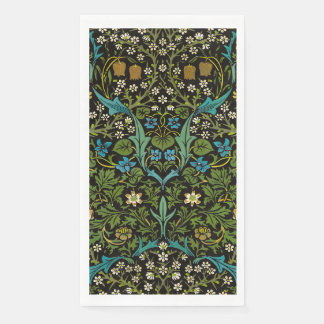 Morris Black Background Vintage Blackthorn Pattern Napkin