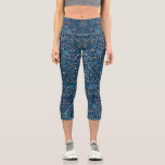 Morris Blue Background Vintage Blackthorn Pattern Capri Leggings<br><div class="desc">This is a digitally enhanced version of William Morris's Blackthorn famous pattern.The small speckled texture design in the background base colour enhances the premium feel of the design. William Morris's Blackthorn is a striking example of his mastery in decorative arts and textile design. The piece is chraacterised by its intricate...</div>