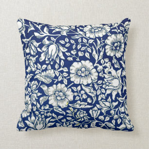 Morris - Blue Mallow, vintage pattern Cushion
