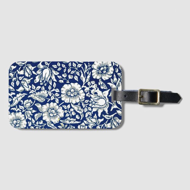 Morris - Blue Mallow, vintage pattern Luggage Tag (Front Horizontal)