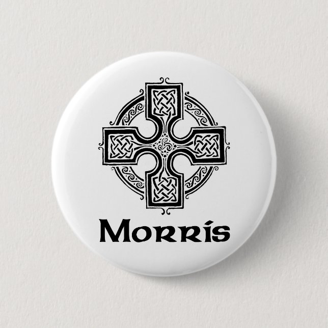 Morris Celtic Cross 6 Cm Round Badge (Front)