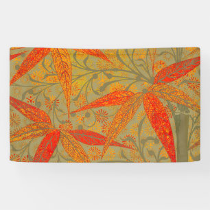 Morris & Co. Bamboo Pattern Godwin Orange & Sage Banner
