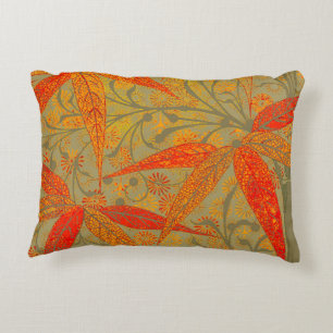 Morris & Co. Bamboo Pattern Godwin Orange & Sage Decorative Cushion