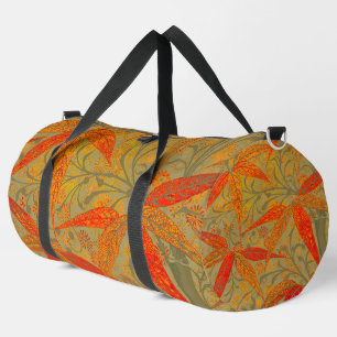 Morris & Co. Bamboo Pattern Godwin Orange & Sage Duffle Bag