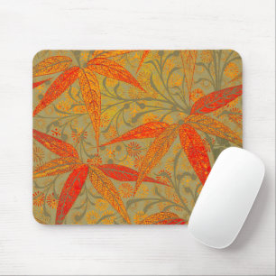 Morris & Co. Bamboo Pattern Godwin Orange & Sage Mouse Pad