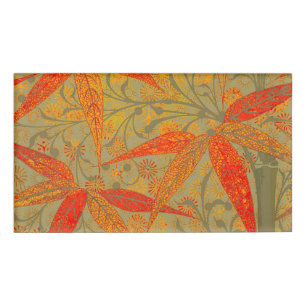 Morris & Co. Bamboo Pattern Godwin Orange & Sage Name Tag