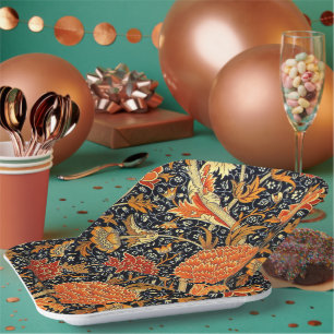 Morris - Cray, colorful floral pattern Paper Plate