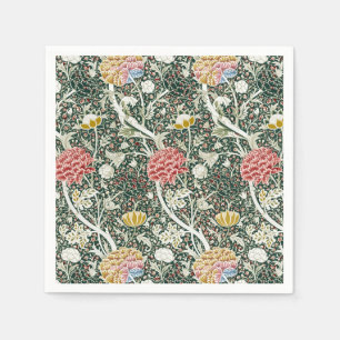 Morris Cray Vintage Blossom Floral Design Green Napkin