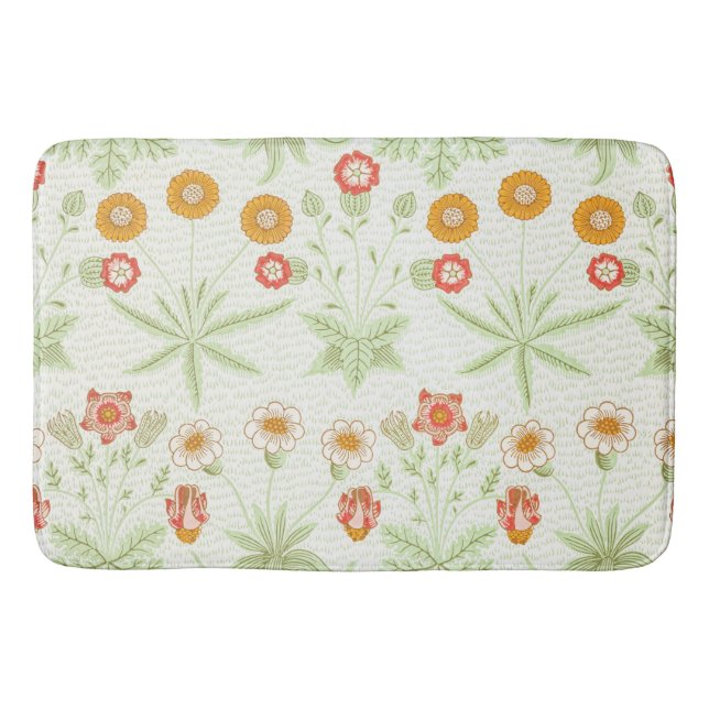 Morris Daisy, Classic Victorian Floral Pattern Bath Mat (Front)