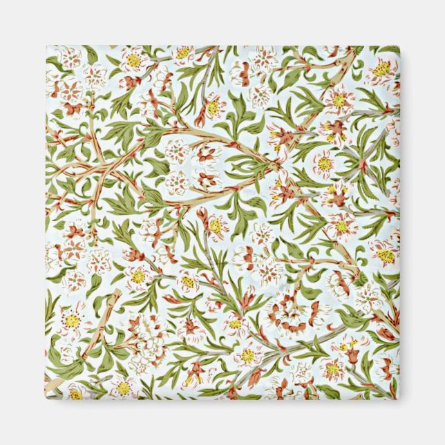 Morris - Delicate Floral Blossom Pattern Magnet (Front)