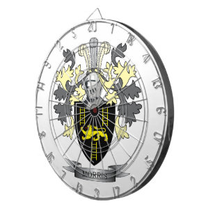 Morris Family Crest Coat of Arms Dartboard