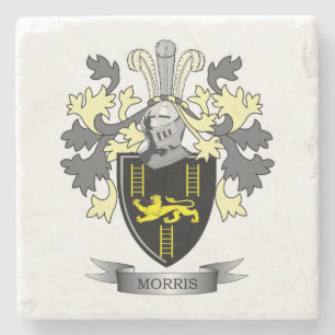 Morris Family Crest Coat of Arms Stone Coaster