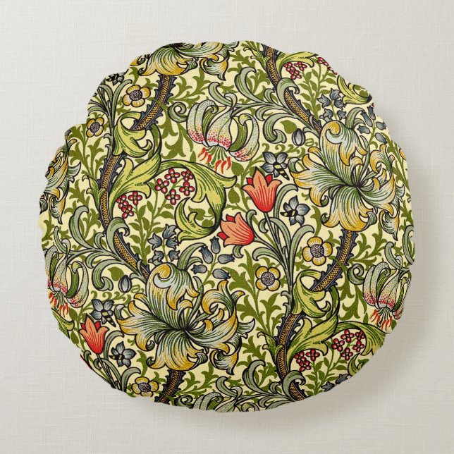 Morris Golden Lily Pattern Cushions (Front)