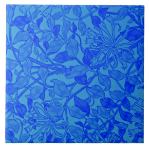 Morris - Honeysuckle in beautiful blue Tile