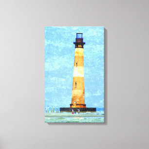 Morris Island Lighthouse Oil on Canvas Print