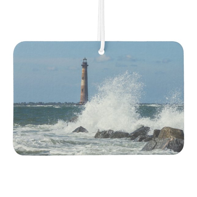 Morris Island Lighthouse Splash Car Air Freshener (Front)