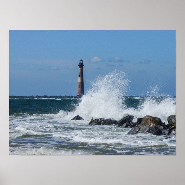 Morris Island Lighthouse Splash Poster (Front)