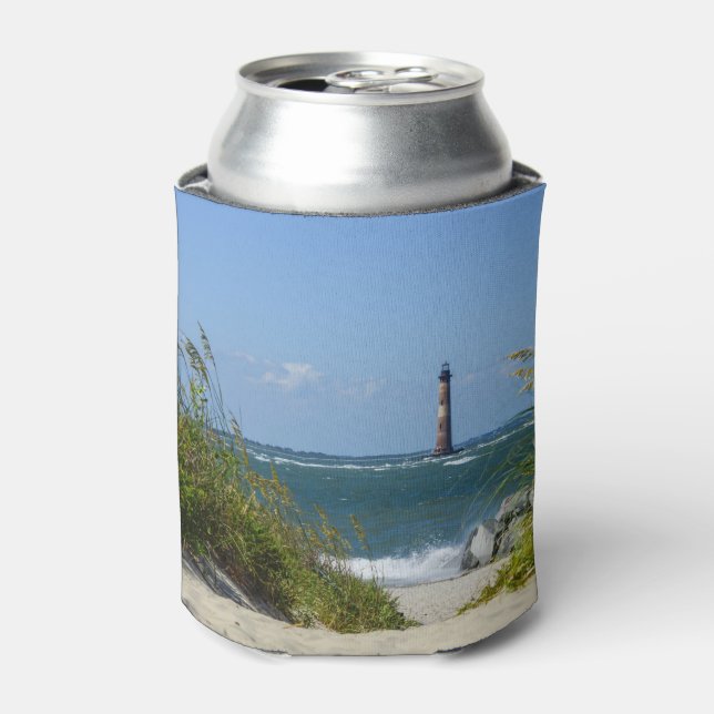 Morris Island Lighthouse Walkway Can Cooler (Can Front)