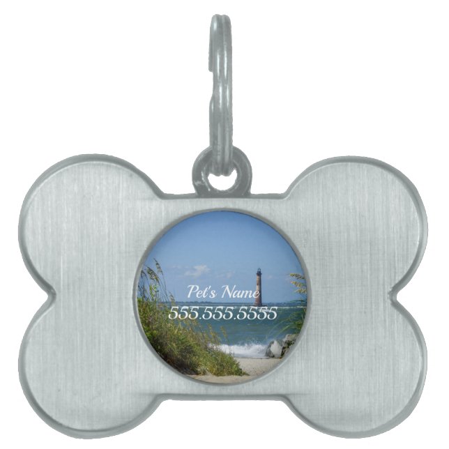 Morris Island Lighthouse Walkway Pet ID Tag (Front)