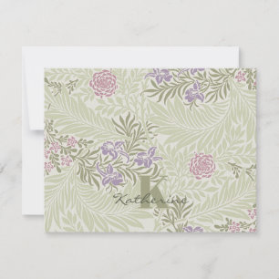 Morris Lavender & Pink Larkspur Pattern Note Card