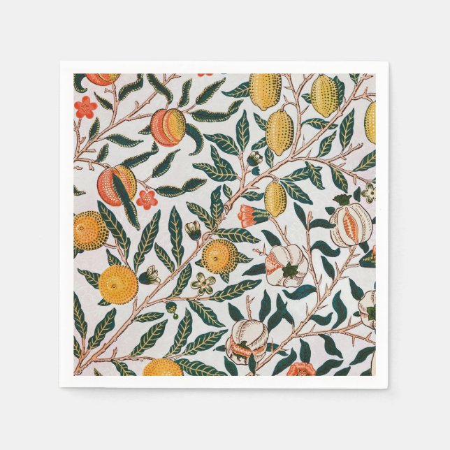 Morris Light Background Antique Pomegrana Pattern Napkin (Front)