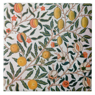 Morris Light Background Antique Pomegrana Pattern Tile