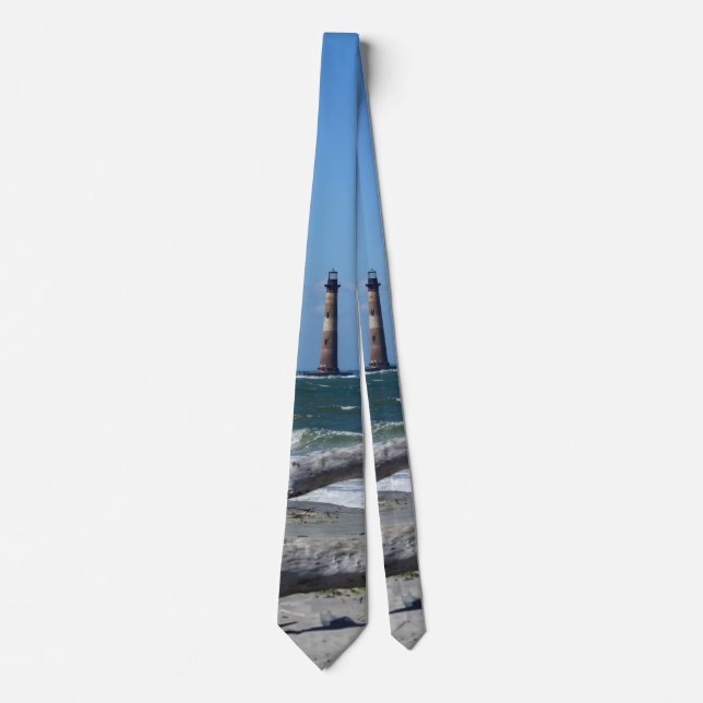 Morris Lighthouse And Tree Remains Neck Tie (Front)