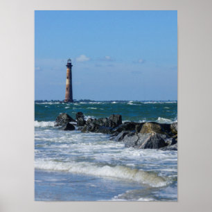 Morris Lighthouse Folly Beach Poster