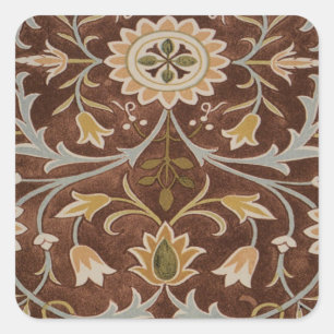 Morris Little Flower Art Nouveau Detail Square Sticker