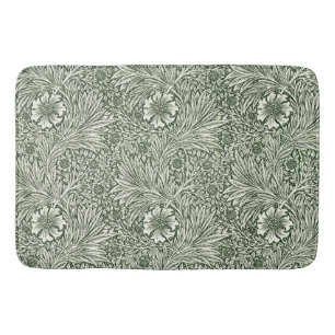 Morris Marigold Vintage 1875 Green Floral Flower Bath Mat