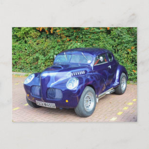 Morris Minor Hot Rod Postcard