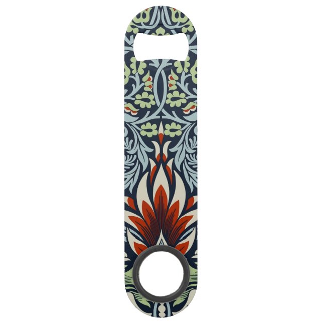 Morris Navy Blue Snakeshead Floral Wallpaper (Front)