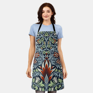 Morris Navy Blue Snakeshead Floral Wallpaper Apron