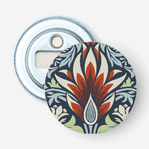 Morris Navy Blue Snakeshead Floral Wallpaper Bottle Opener