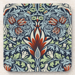 Morris Navy Blue Snakeshead Floral Wallpaper Coaster