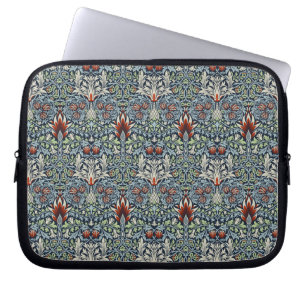 Morris Navy Blue Snakeshead Floral Wallpaper Laptop Sleeve