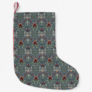 Morris Navy Blue Snakeshead Floral Wallpaper Small Christmas Stocking