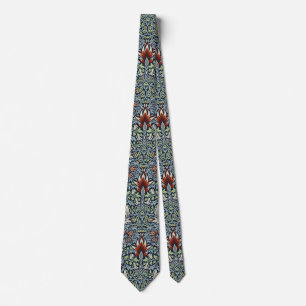Morris Navy Blue Snakeshead Floral Wallpaper Tie