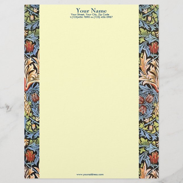Morris Patterned Letterhead (Front)